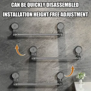 Toallero Retráctil de Diseño Moderno con Ventosa, Soporte Robusto para Toallas de Ducha y Baño, Montado en Pared, Accesorios de Almacenamiento - Product Image 5