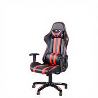 Chaise de bureau ergonomique de luxe moderne inclinable pour gamer PC, en cuir PU et acier inoxydable, avec vérin à gaz 4 positions