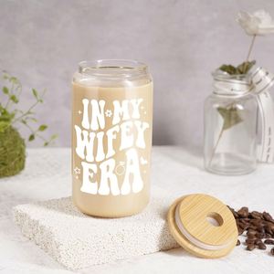 Vaso de Café Transparente Personalizado para Compromiso - Recuerdo de Boda para Novia y Pareja, Diseño Moderno, Resistente a Roturas - Product Image 4