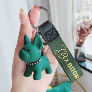 Porte-clés de voiture en cuir personnalisé, porte-clés mignon en forme de poupée, porte-clés en PVC en forme d'animal, porte-clés chien - Product Image 2
