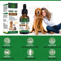 Huile de chanvre apaisante pour animaux de compagnie, soulagement rapide de l'anxiété et du stress, gouttes naturelles apaisantes pour chiens et chats, complément liquide à base de plantes OEM/ODM
