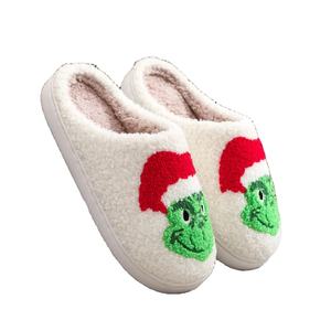 2023 <span class=keywords><strong>français</strong></span> nouveau populaire noël intérieur cadeaux pantoufle pour femmes hommes intérieur extérieur plate-forme hiver blanc moelleux pantoufle - Product Image 3