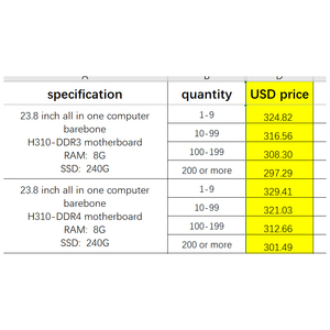Sistema AIO Barebone PC 23,8 pulgadas I5 Hm55 placa base pantalla FHD In-tel Core <span class=keywords><strong>Cpu</strong></span> DDR4 SSD computadora de escritorio todo en una PC - Product Image 6