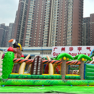 Safari foresta pluviale tropicale PVC astronauta spazio castello gonfiabile divertente casa di rimbalzo con palloncino per parchi a tema o feste - Product Image 5