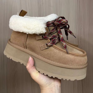 Bottes de ski imperméables haut de gamme originales de créateur, pour l'hiver et l'automne, chaudes, décontractées, en fourrure, pour hommes et femmes. - Product Image 1