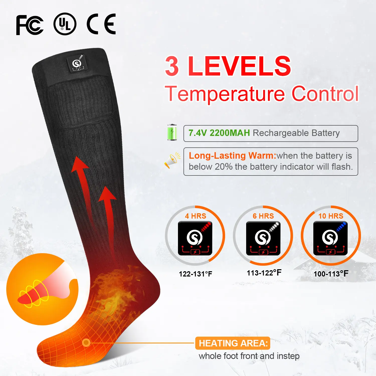 SAVIOR Cycling Winter Thick Stockings Men Thermal Sports Socks Battery Rechargeable Heated Socks