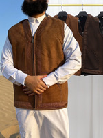 Nouveau design 2026 – Gilet islamique chaud et épais en fausse fourrure de chamois pour hommes, style saoudien, pour l'hiver – Thobe et vestes pour femmes