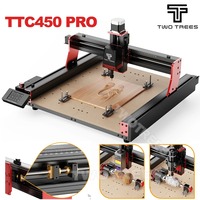 Machine de fraisage CNC de bureau Twotrees TTC450 PRO 4 axes avec interface tactile améliorée, mode de fraisage double laser pour le traitement du bois, des circuits imprimés et de l'acrylique