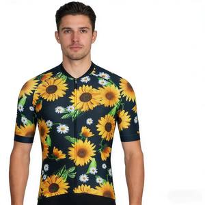 เสื้อปั่นจักรยานแขนสั้นพิมพ์ลายดอกไม้ทันสมัย ​​กันลม ระบายอากาศได้ดี แห้งเร็ว สำหรับนักปั่นจักรยาน - Product Image 2