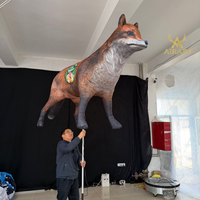 Marionnette de renard gonflable réaliste, marionnette de chien gonflable publicitaire pour les activités en supermarché
