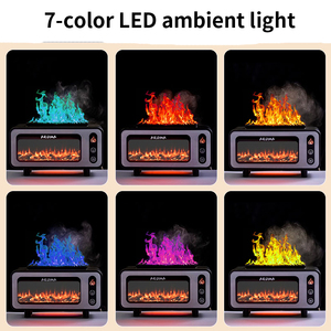 7 colores LED 3D llama de fuego chimenea simulada difusor ultrasónico de aceites esenciales humidificador de aire uso en Hotel 1 año USB YS - Product Image 3