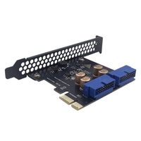 G-karve New Desktop PC USB 3.0 Expansion Card with Front-Panel PCI-E to USB 3.0 Interface 19/20-Pin Adapter Fan Cooling