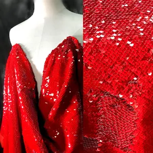 Moda rosso brillante Haute Couture abbigliamento performance wear abito da sposa gonna tessuto di design con paillettes
