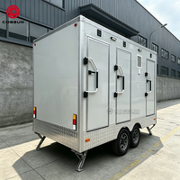 Remorque de toilettes mobiles Cogsun, toilettes portables avec système de freinage sur les roues, remorquage sécurisé sur autoroute