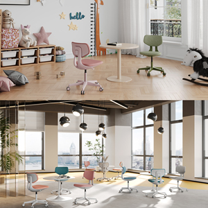 Moderna sedia per studenti in ferro girevole per soggiorno e ufficio con Design a misura di bambino - Product Image 4