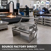 Barbecue portable de table au charbon de bois en acier inoxydable avec grille réglable en hauteur pour le camping, les pique-niques et les barbecues en plein air