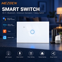 Interrupteur intelligent Wi-Fi à bouton unique, interrupteur tactile à un bouton avec/sans câblage neutre pour système de maison intelligente