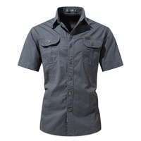 Vêtements de pêche, vêtements de chasse, chemises pour hommes, chemise polo à manches courtes boutonnée, chemise décontractée tendance pour l'été et la plage