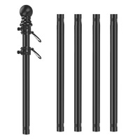 Anneau rotatif réglable pour mât de drapeau en aluminium 6 pieds pour mur extérieur avec support de montage