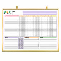 Tableau blanc effaçable à sec pour l'école et le bureau à domicile, avec cadre métallique doré, organisateur de tâches magnétique et suivi hebdomadaire des habitudes