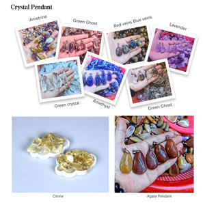 Modern Minimalist Customized Gemstone <b>Light</b> Unique Hand Crafted <b>Pendant</b> Agate Lamp for Indoor Decoration - Product Image 3