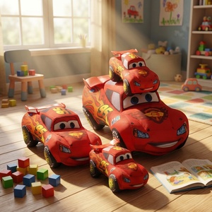 Jouet en peluche transfrontalier à rembourrage souple, modèle <span class=keywords><strong>de</strong></span> voiture <span class=keywords><strong>de</strong></span> <span class=keywords><strong>dessin</strong></span> <span class=keywords><strong>animé</strong></span> McQueens, rouge, pour machine à griffes, vente en gros - Product Image 1