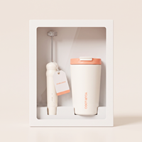 Mug de voyage isotherme Everich 14 oz avec mousseur à lait électrique, couvercle anti-fuite, logo personnalisé pour cadeaux