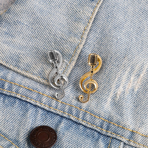 เข็มกลัดเคลือบรูปแมวลายการ์ตูนน่ารักเข็มกลัดเปียโนสีทอง - Product Image 1