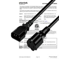 Câble d'extension d'alimentation NEMA 5-15R vers IEC 60320 C14 SJT 18AWG 10A 125V Noir 3 conducteurs Utilisation informatique IP22 1,5m