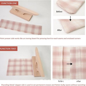Presseur et tamponneur en bois 2 en 1 pour les coutures, les cols, le patchwork, la confection de vêtements, durable, pour un usage domestique - Product Image 3