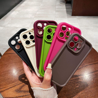 Coque de téléphone en silicone souple pour iPhone 11 12 13 14 15 Pro Max XS X XR 7 8 15 6 Plus SE2020, protection de l'objectif de l'appareil photo