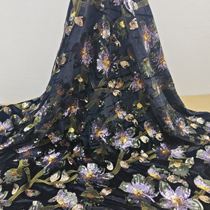 Mới Nhất Phong Cách Ren Lưới Nhung Ren Vải Lưới Vải Thêu Lụa Sữa Thêu Ren Vải Cho Váy Cưới - Product Image 1