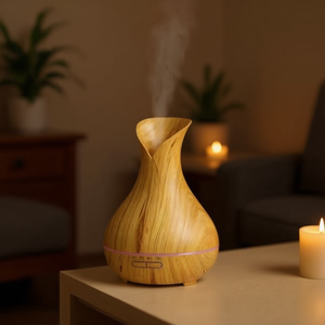 Difusor de Aceites Esenciales Ultrasónico de Madera y Humidificador de Mesa, Humectante de Aire para el Hogar - Product Image 2