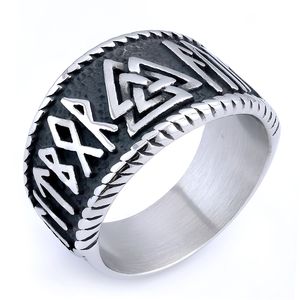 Anneaux de mode en or fin avec emblème de <span class=keywords><strong>guerrier</strong></span> viking mythique Odin, runes, pour hommes et femmes - Product Image 3