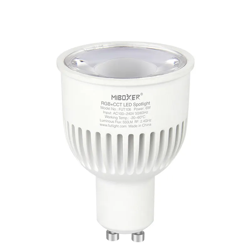 GU10 6W FUT106 LED Spotlight Smart Bulbs Remote Control MiLight Factory RGB Color Temperature 2.4GHz RF WiFi Recessed Tracking