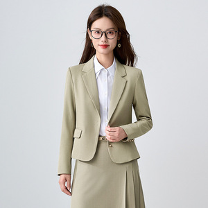 Women's Professional Suit Skirt Set Midi Length Three Quarter Sleeve Polyester Anti-Wrinkle Office Lady Formal Wear - Product Image 4