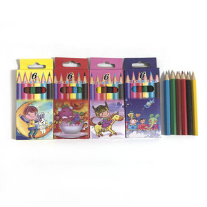 Lot de crayons de couleur en bois pour enfants, forme hexagonale mini, 3,5 pouces, avec logo, sans gomme, prix de gros - Product Image 2