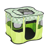 Tente de reproduction fermée à motif floral pour chats, en tissu Oxford 600D, avec lit pour animaux de compagnie – Fournitures de maternité pour chats en liquidation