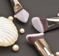 Daily Queen & Mor-phe 3 pièces Pinceaux de maquillage pour fond de teint en bois noir Nano Hair, Qualité supérieure et toucher luxueux, Logo personnalisé