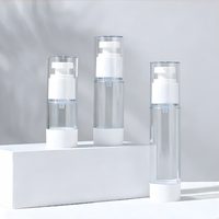 Botol Plastik PP Mini Travel Set Vacuum Dispensing untuk Semprotan/Lotion, Pompa Kosmetik Kosong, Portable, Perawatan Kulit, Tutup Ulir