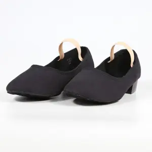 JW toptan yüksek kaliteli profesyonel bale dans tuval öğretmen düşük topuk karakter ayakkabı