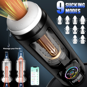 Godet de masturbation vibrant et aspirant à commande par application, masturbateur masculin télescopique chauffant, vagin de poche automatique, jouets sexuels pour hommes - Product Image 5