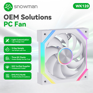 Ventilador para Caja de PC SNOWMAN WK120-ARGB-WH de 120 mm, Blanco, ARGB, 76.8CFM, Alto Flujo de Aire, PWM, Rodamiento Hidráulico, 5V, 3 Pines, Sincronización, Venta al Por Mayor - Product Image 1