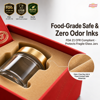 WELCOTECH Coffret Cadeau Alimentaire de Luxe Pliable à Double Porte Magnétique Rigide pour Nid d'Oiseau, Bois de Cerf, Ginseng, Logo Personnalisé