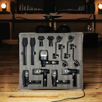 Microphone de batterie filaire SOUNDMARK CX-608 noir en alliage d'aluminium avec connecteur XLR 48V DC pour divertissement personnel et mini-scène
