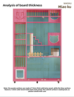 Maison pour chat en bois massif, design moderne et luxueux, écologique, design fermé, anti-poussière, meubles en bois massif pour chat