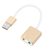 Dual-Port-USB-Externe Soundkarte mit Mikrofon- und Kopfhöreranschluss, Aluminium-Audioadapter für PC und Laptop