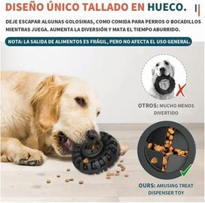 Jouet pour chien en caoutchouc indestructible, jouet à mâcher pour animaux de compagnie avec distributeur de nourriture, pour les mâcheurs agressifs, nettoyage des dents, jouet interactif pour friandises - Product Image 3