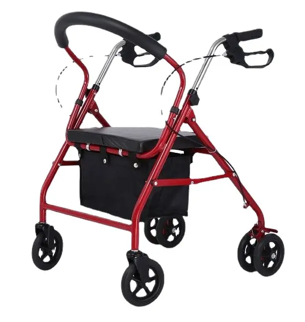 Katlanır Rollator Walker geri dik haddeleme hareketlilik yürüme yardımcısı koltuk yastıklı kolçaklar dik Walker Rollator ile Stand Up