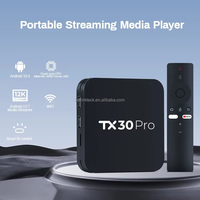 TV Box Android 15 TX30 Pro Económico 2025, Quad Core H265 4K con WiFi de Doble Banda, BT5.0 y Control Remoto por Voz
